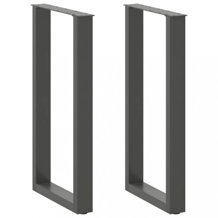 vidaXL Picioare de masă de bar &icirc;n formă de U, 2 buc., antracit, 50x(90-91) cm, oțel 4013222