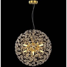 Candelabru Cristal MINUET 8x G9, Diametru 40cm, Auriu Lucios, Inaltime Reglabila ModernLight Concept