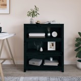 VidaXL Bibliotecă, negru, 80x35x97 cm, lemn masiv de pin