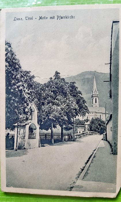 G371C-I- Carte postala circulata 1918-Nobilul Colonel Joseph Leidl Colonel KUK imperiul austriac cu ștampila militara kuk de razboi. Leinz Biserica.