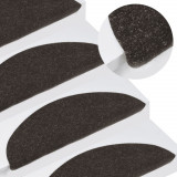 Gossi covorase de scari autoadezive, 10 buc., negru, 56x17x3 cm