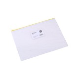 Mapa plastic Deli 5526, cu fermoar zip, A4, 170 microni, transparent, suport card