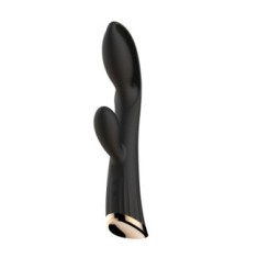 Vibrator Iepuras India, 9 Moduri Vibratii, Functie Incalzire, Silicon, USB, Negru, 20.3 cm, Guilty Toys, Glamour