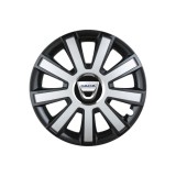 Set 4 capace roti Flash Gri-Negru R14 pentru gama auto Dacia, Autohelix MSA