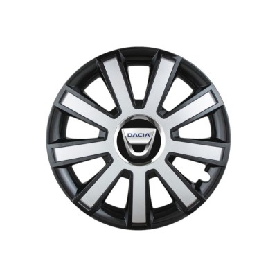 Set 4 capace roti Flash Gri-Negru R14 pentru gama auto Dacia foto
