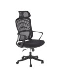 Scaun birou egonomic HM Vesuvio, mesh, mecanism balans, baza polipropilena, suport lombar, tetiera ajustabila,120 kg, negru