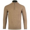 Jack Pyke Ashcombe Pulover 100% l&acirc;nă de miel cu fermoar, culoare bej, mărimea XL