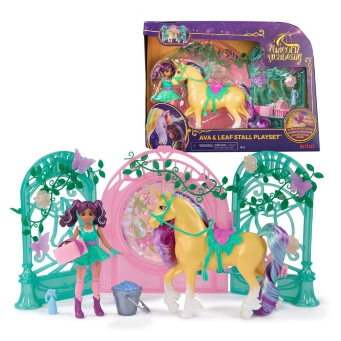 UNICORN ACADEMY SET PAPUSA AVA SI UNICORNUL LEAF CU ACCESORII