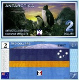 !!! ANTARCTICA - 2 DOLARI 1999 , COMM - UNC / 20 ANI DEZASTRUL ZBORULUI 901