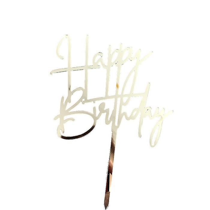 Decoratiune topper pentru tort, flippy, model happy birthday, tematica aniversare, arginitu, 10 cm