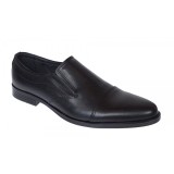 Pantofi barbati eleganti piele naturala fara siret Negru - GKR87N
