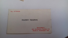 carte de vizita a compozitorului harry negrin foto