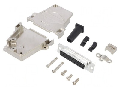 Conector D-Sub HD 44-PIN mamă 45&amp;deg; lipire cablu gold flash foto