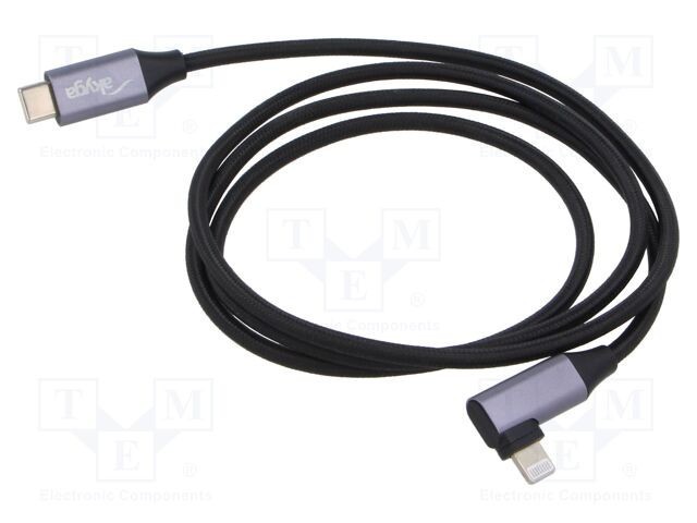 Cablu USB 2.0 Apple Lightning și USB C unghi AKYGA 1m