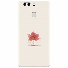 Husa silicon pentru Huawei P9 Plus, Autumn Tree Leaf Shape Illustration foto