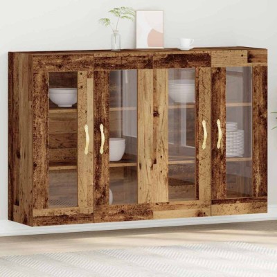 vidaXL Dulap montat pe perete 2 pcs Lemn vechi 69.5 x 34 x 90 cm 3334317 foto