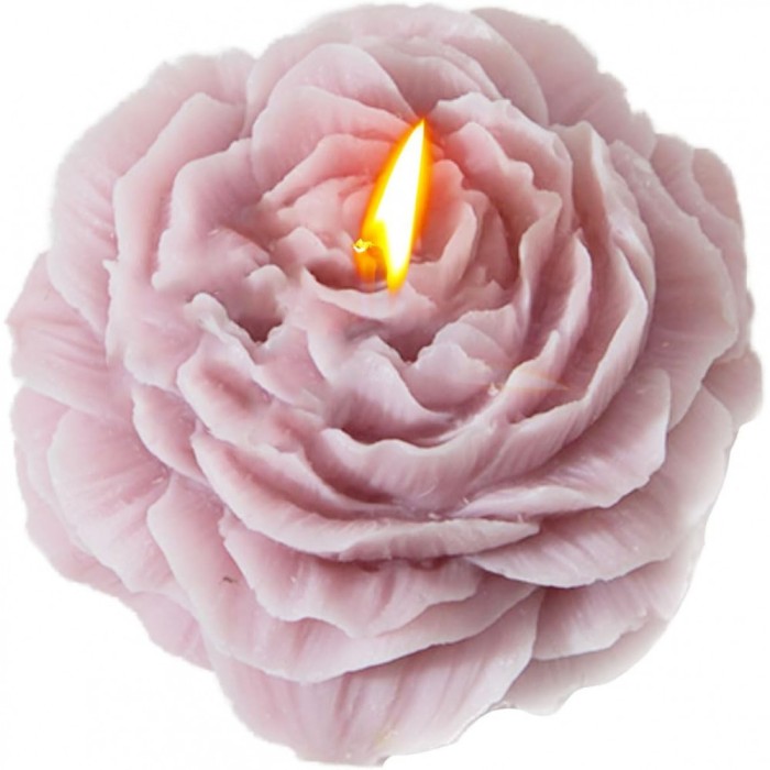 Lumanare Parfumata, Model Trandafir, Ardere 10h, 70 g, 7.5 x 3.5 cm, Parfum de Lavanda, Lila