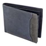 Portofel Barbati Piele Naturala Bleumarin, 12x9.5cm, 2 Compartimente Bancnote, 9 Carduri, Buzunar Monede - Elegant si Compact