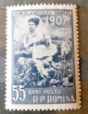 Romania 1957 ,LP 426 , 40 ani de la rascoala taraneasca din 1907 1v. mnh foto