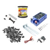 Kit complet gard electric 12V/220V, 2 Jouli, 1000 m, 100 izolatori, Breckner