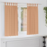 Perdele cu perdele 2 pcs Maro deschis Poliester