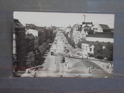 FINLANDA - HELSINKI - BULEVARDUL CENTRAL - 1954 - CIRCULATA, TIMBRATA - foto