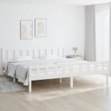 VidaXL Cadru de pat Super King, alb, 180x200 cm, lemn masiv