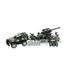 Set jucarie interactiva pentru copii,, model soldati cu vehicul militar, 52x12x17 cm foto