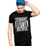 Tricou negru barbati - Straight Outta Bistrita - M