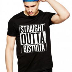Tricou negru barbati - Straight Outta Bistrita - S