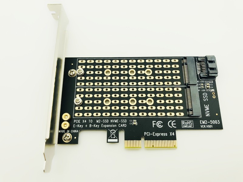 Adaptor dual SSD M.2 NGFF NVMe M Key + M.2 SATA B Key la PCI Express X4 pt  PC | Okazii.ro