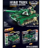 Constructor Tanc 489 Piese pentru Copii, Varsta Recomandata Peste 6 Ani, Set Constructie Model Militar