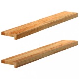 VidaXL Pervaz 2 buc lemn masiv de maro deschis 100x15x2 cm
