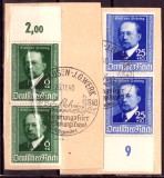 Germania 1940 - Emil von Behring, Serul Antidifteric, Margini de Coală, Ștampilă Specială I.G. Werk Leverkusen, Pe Fragment, 4v (Mi. 760-761) -A222