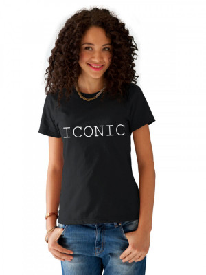 Tricou dama negru - ICONIC - L foto