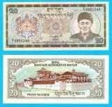 Bhutan (p#16) 20 Ngultrum 1986 UNC 'Wangchuck'; (ROG CITITI DETALIILE!)