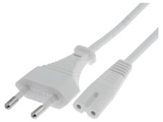 Cablu Alimentare Alb 1.8m 2x0,75mm2 CEE 7/16 la IEC C7