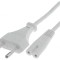 Cablu Alimentare Alb 1.8m 2x0,75mm2 CEE 7/16 la IEC C7