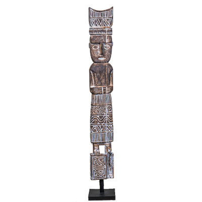 Totem inalt sculptat din lemn Sumba King, XL foto