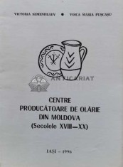 CENTRE PRODUCĂTOARE DE OLĂRIE DIN MOLDOVA ( Secolele XVIII - XX ) (cu autograf) - 1996 - Victoria Semendeaev (R139)