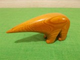 Figurina sculptata in LEMN de PIN SCANDINAV , design ARNE TJOMSLAND - urs polar , sculptura