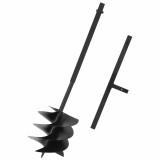 Cumpara ieftin Burghiu de pamant cu maner, negru, 250 mm, otel