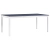 Masă bucătărie vidaXL, alb/gri, 180x90x73cm, lemn pin, stil minimalist, stabilă, durabilă