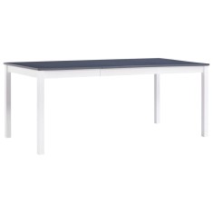 vidaXL Masă de bucătărie, alb și gri, 180 x 90 x 73 cm, lemn de pin