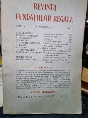 Revista Fundatiilor Regale Anul V 1 Martie 1938 Nr. 3 foto