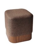 Cumpara ieftin Taburet textil mdf maro 42 x 42 x 45 cm