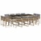 Set mobilier gradina cu perne, 13 piese, bej combinat poliratan