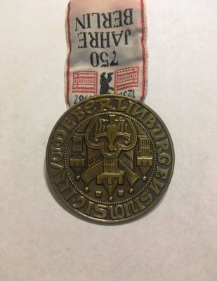 Medalie aniversară 750 Jahre BERLIN (1237-1987) foto