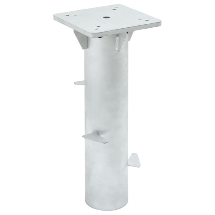 Gossi suport umbrela in pamant, argintiu, 16x16x39,5 cm, otel