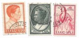 Grecia - Regi si regine greci - Culori noi - 1957, valori obliterate